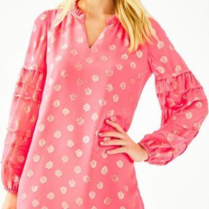 NWT Lilly Pulitzer Giana Silk Dress Coral Spritz